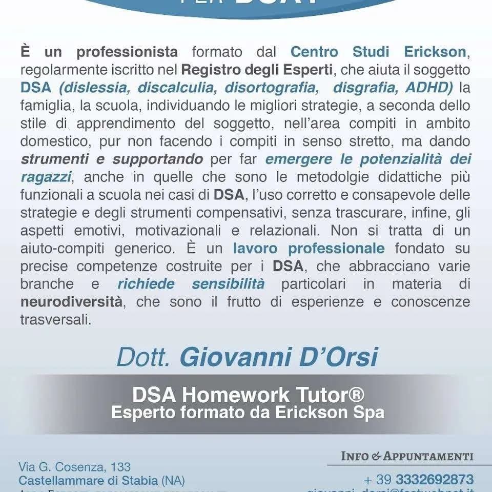Registro Esperti & Profilo DSA Homework Tutor